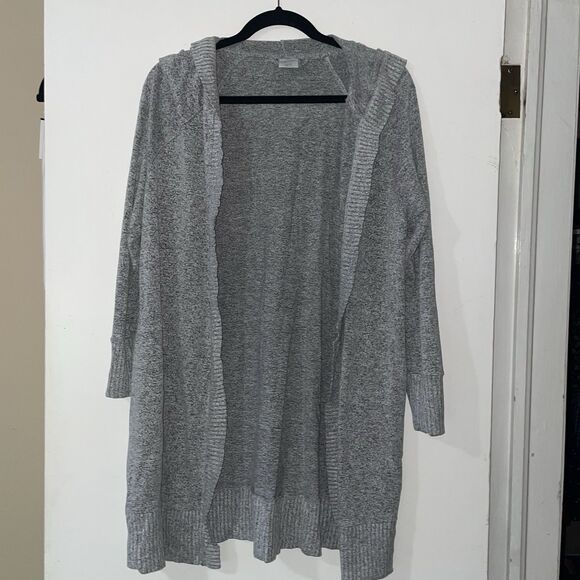 Soma Women's Knit Hooded Cardigan Size S/M, Black, White,‎ and Gray - Picture 1 of 9